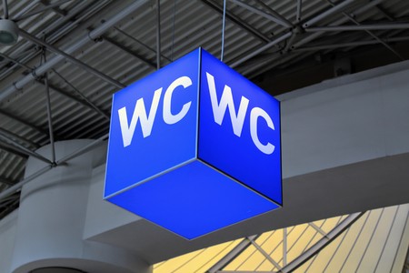 The original pointer to the toilet in the airport of Antalya - July 2017.のeditorial素材