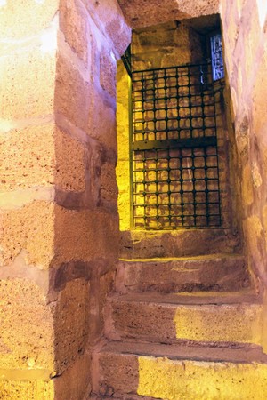 Inside the Red Tower - the main fortification of the city (Alanya, Turkey).のeditorial素材