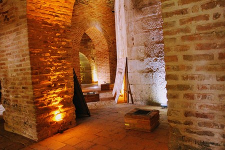 Inside the Red Tower - the main fortification of the city (Alanya, Turkey).のeditorial素材