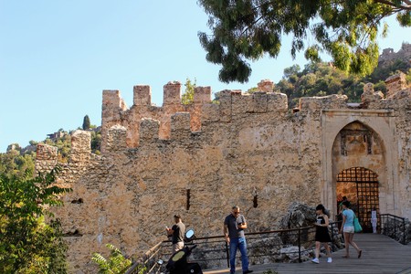Fortress wall of the Alanya castle in the Old Town (Alanya, Turkey).のeditorial素材