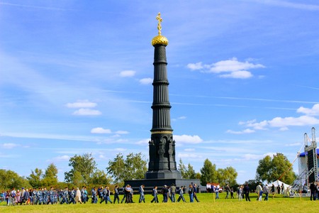 September, 16 2017, Tula, Russia - The International Military and Historical Festival "Kulikovo Field": monument in honor of victory on Kulikovo Field.のeditorial素材
