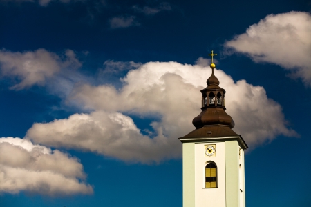 Church Tower on the Cloudy Skyの写真素材