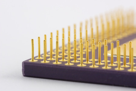 Extreme Close-Up of CPU and pinsの写真素材