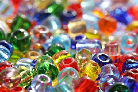 Colorful beads with selective focus on the one in the frontの写真素材