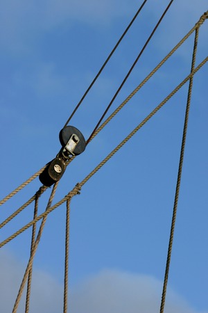 Detail of a ships riggingの写真素材