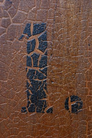 Grungy number 1 on an old church pew (more numbers are coming)の写真素材