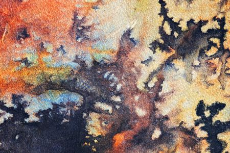 Abstract watercolor background with red an black splotchesの写真素材