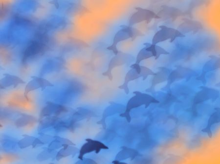 Abstract dolphin background with a batik effectの写真素材