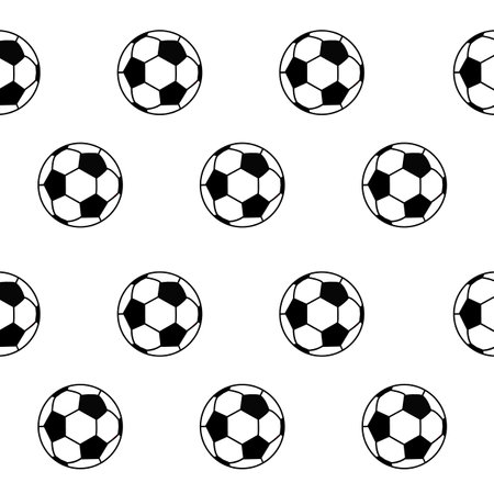 Seamless pattern with soccer balls on white backgroundのイラスト素材