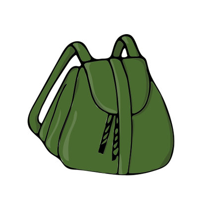 Colored cartoon hand drawn backpackのイラスト素材