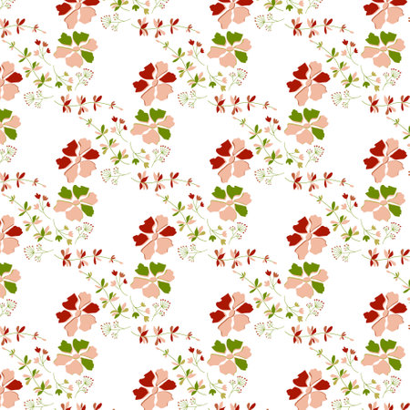 Spring nice floral pattern, on transparent background, for textile, fabrics, wrapping paper, backgroundのイラスト素材