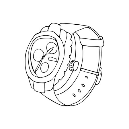 Hand drawn watches, isolated vector illustration on white backgroundのイラスト素材