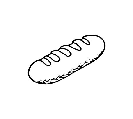 Hand-drawn Bread. Hand-drawn bakery element. Isolated vector illustration in doodle styleのイラスト素材