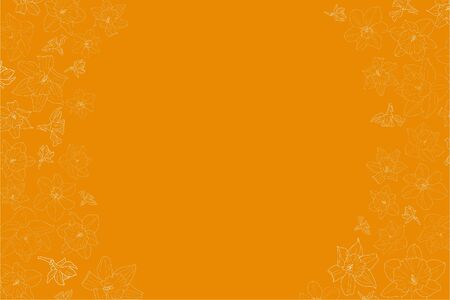 Texture Frame with Daffodil Flower Silhouetteのイラスト素材