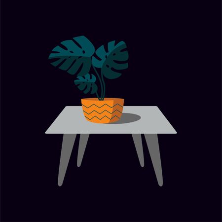 Pot plant on the Tableのイラスト素材