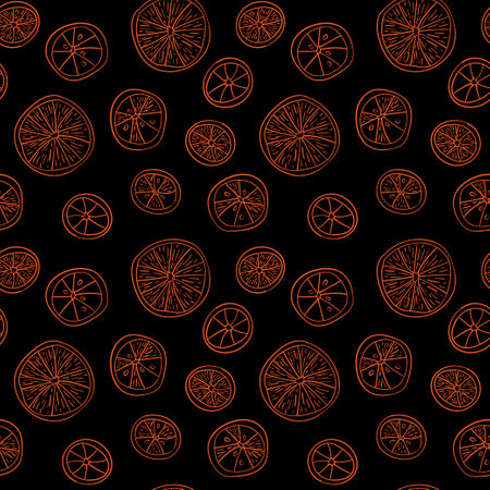 Seamless vector pattern with citrus elementsのイラスト素材