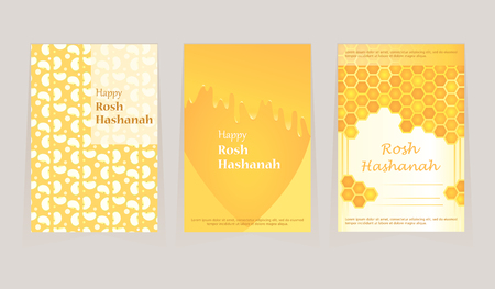 A set of greeting card for Rosh Hashanah day.のイラスト素材