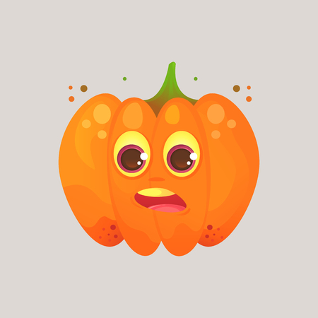 Character cartoon pumpkin. Scared, in shock, scattered foam. Sticker for the messenger and other communication links. Vector illustration in a cartoon style.
Halloween.のイラスト素材