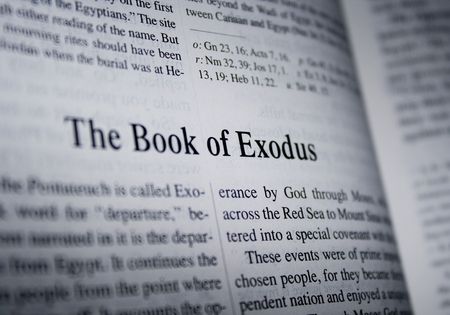 Bible - the book of exodus. Taken from catholic study bible.の写真素材