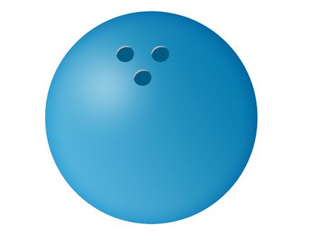 Isolated blue bowling ball illustration with white background.の写真素材