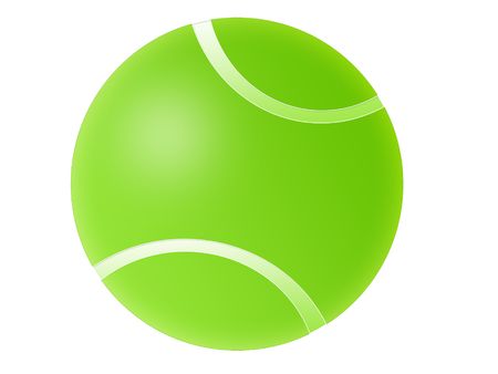Isolated green tennis ball illustration with white background.の写真素材