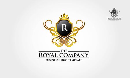 The Royal Company Vector Logo.This is a vintage logo with the letter of R, the ornament look like made from gold on 3D effect. Available in simple print version. We also change the with other initial.のイラスト素材