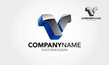 Creative V Letter Logo Design Template. An excellent logo template suitable for companies whose name starts with the letter V.のイラスト素材