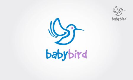 Baby Bird Vector Logo Template. Vector illustration for your design. This logo design for all creative business, education, consulting, excellent, simple and unique concept.のイラスト素材