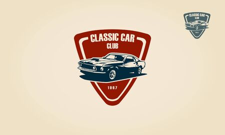 Classic Car Club  template. Vector  illustration.のイラスト素材
