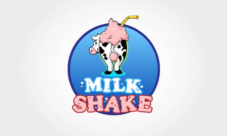 Milk Shake Vector  Cartoon.  template for milkshake. Vector cartoon illustration isolated on a white background.のイラスト素材