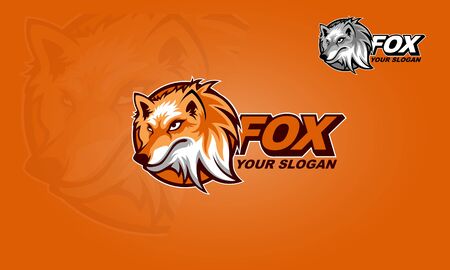 Fox Logo Cartoon Character. A funny and modern fox inspired mascot logo template.のイラスト素材