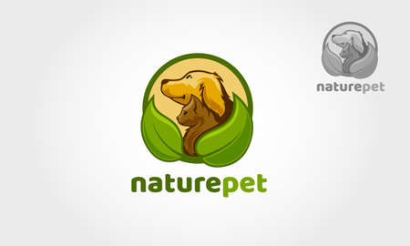 Nature Pet Vector Logo Template. This logo template great for pet shop, part, spa or any type of Care related business.のイラスト素材