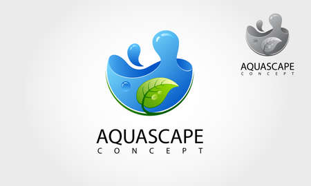 Aquascape   Template. Green Aquarium illustration concept.のイラスト素材