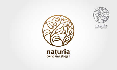 Naturia Vector Logo Template, suitable for corporate and environment company. Very professional style, unique and easy to remember.のイラスト素材