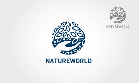 Nature World Vector Logo Template, suitable for corporate and environment company. Very professional style, unique and easy to remember.のイラスト素材
