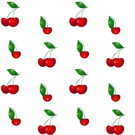 Seamless pattern with cherry on white backgroundのイラスト素材