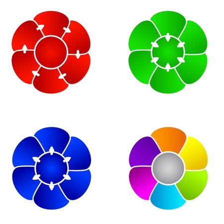 Templates of organization charts in the shape of a flowerのイラスト素材