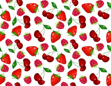 Seamless pattern with ripe summer berriesのイラスト素材