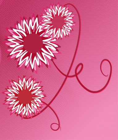 Pink abstract background with flowersのイラスト素材