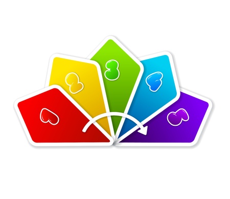 Colorful organization chart with steps from 1 to 5のイラスト素材