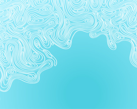 Blue background with abstract white curved patternのイラスト素材