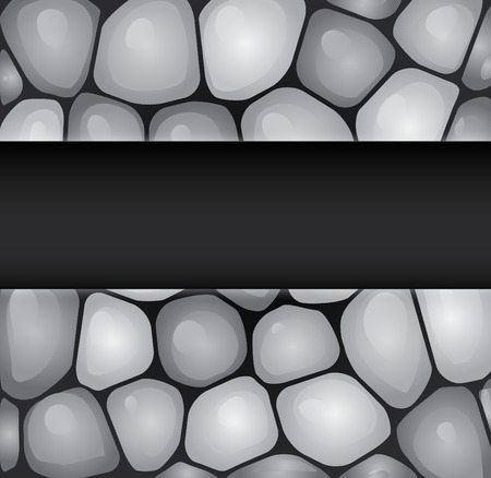 Illustration of sea rocks and black  space for textのイラスト素材
