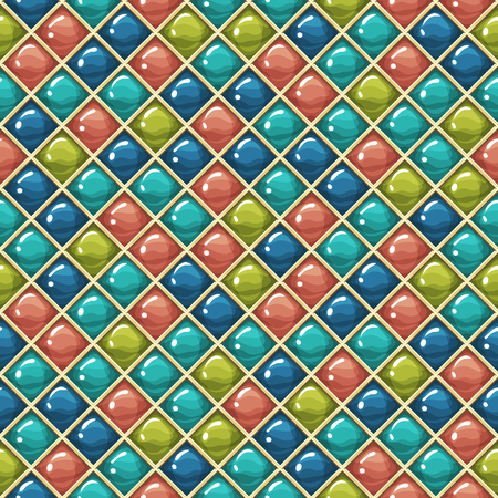 Colored abstract seamless pattern with glossy cellsのイラスト素材