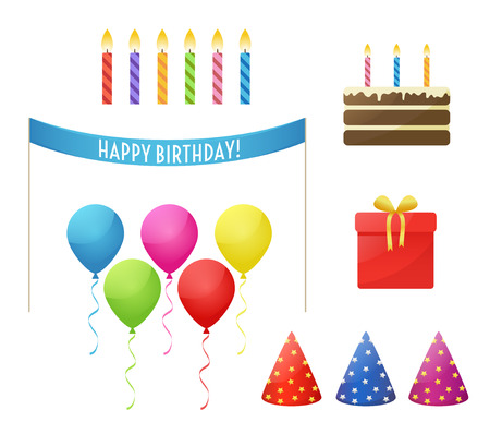 Collection of holiday clip art. icons for birthday partyのイラスト素材