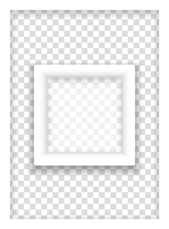 illustration of paper frames with transparent square windowのイラスト素材