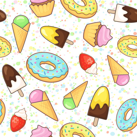 Dessert patternのイラスト素材
