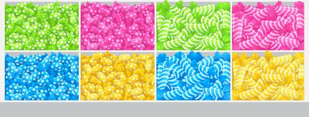 Candies on supermarket shelvesのイラスト素材