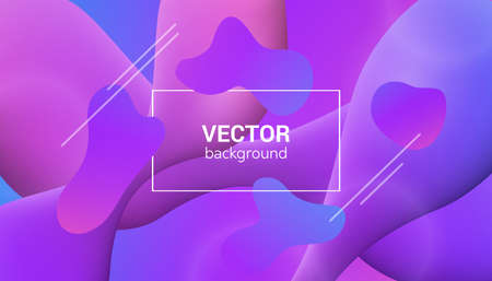 Trendy abstract purple gradient background with liquid flow shapes and text in frame in center....