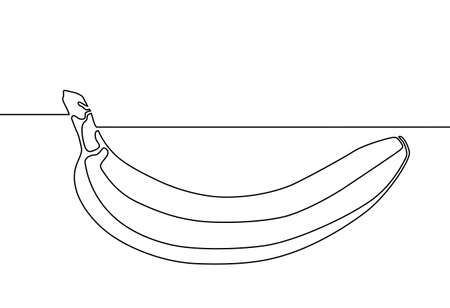 Continuous line drawing of bananaのイラスト素材