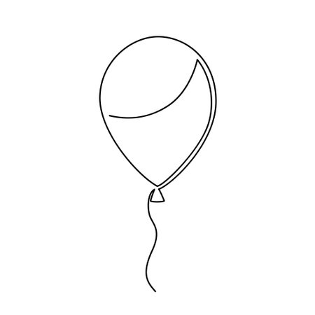 Continuous line drawing of balloonのイラスト素材